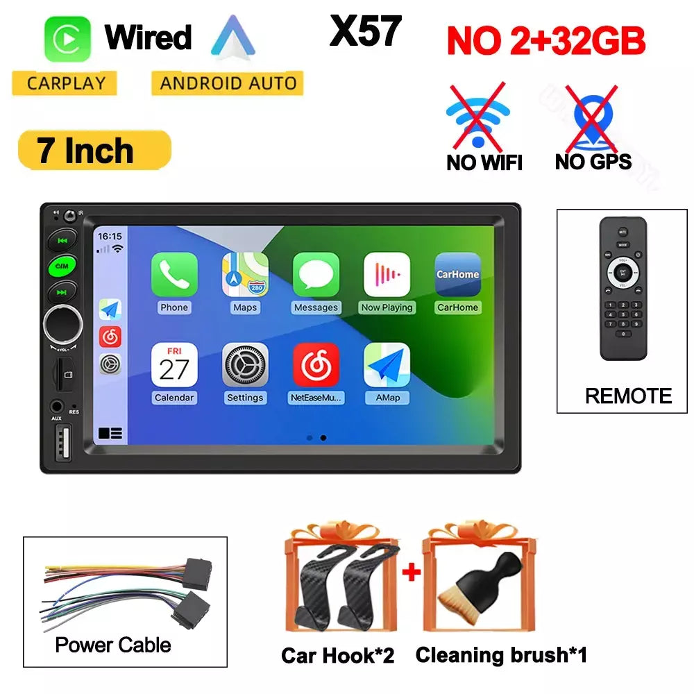 Android13 7 9 10 polegadas multimidia automotiva Car Radio GPS 2 din Rádio Receptor Estéreo Jogador carplay 64G Multimedia Player CarPlay sem fio Android Auto radio automotivo bluetooth Presente