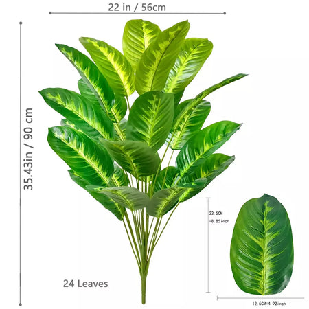 Palmeira tropical artificial 60-90-120cm(47,2 pol.) folhas de planta de banana falsa toque real planta de plástico strelitzia para jardim doméstico