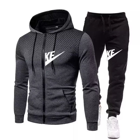Conjuntos de moletom e calças com zíper masculino, roupa esportiva quente, roupa de treino casual masculina, suéter, outono, inverno, novo, 2022, 2 peças