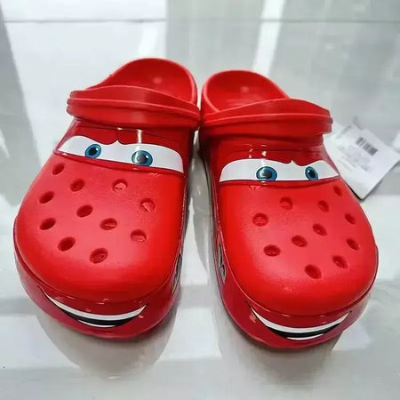 Disney mcqueens pixar dos desenhos animados sólido à prova dwaterproof água chinelos ao ar livre sandálias de areia casual respirável tornozelo-envoltório eva sapatos adultos presentes
