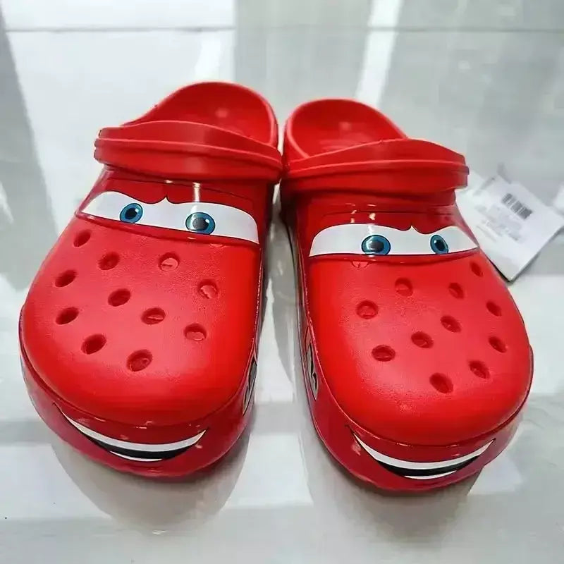 Disney mcqueens pixar dos desenhos animados sólido à prova dwaterproof água chinelos ao ar livre sandálias de areia casual respirável tornozelo-envoltório eva sapatos adultos presentes
