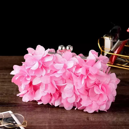 Bolsa de embreagem floral para mulheres, bolsa de casamento para noivas e senhoras, 8 cores, branco, azul, roxo, sacos de flores de noite