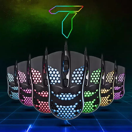 Cabo com fio jogos 7 respiração led luz traseira do mouse óptico usb computador escavado para fora ratos computador portátil desktop 4d pc uso doméstico escritório