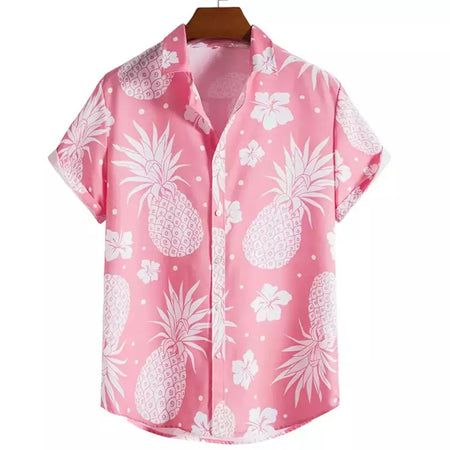 Camisa havaiana dos homens 3D fruta impressão curta manga rápida secagem camisa de praia dos homens oversized ao ar livre camisa dos homens camisa casual