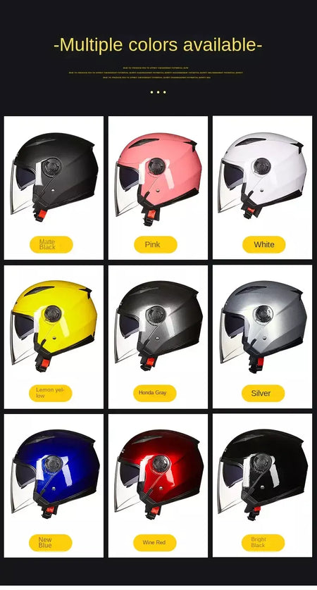 Homens motocicleta metade capacetes lente dupla scooter moto capacete casco aldeia equitação capacete de moto motocross capacetes-JIEKAI