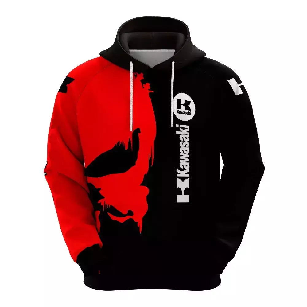 Hoodie Kawasaki Moto GP para homens e mulheres, pulôver esportivo infantil, lazer de rua, impressão 3D, primavera e outono