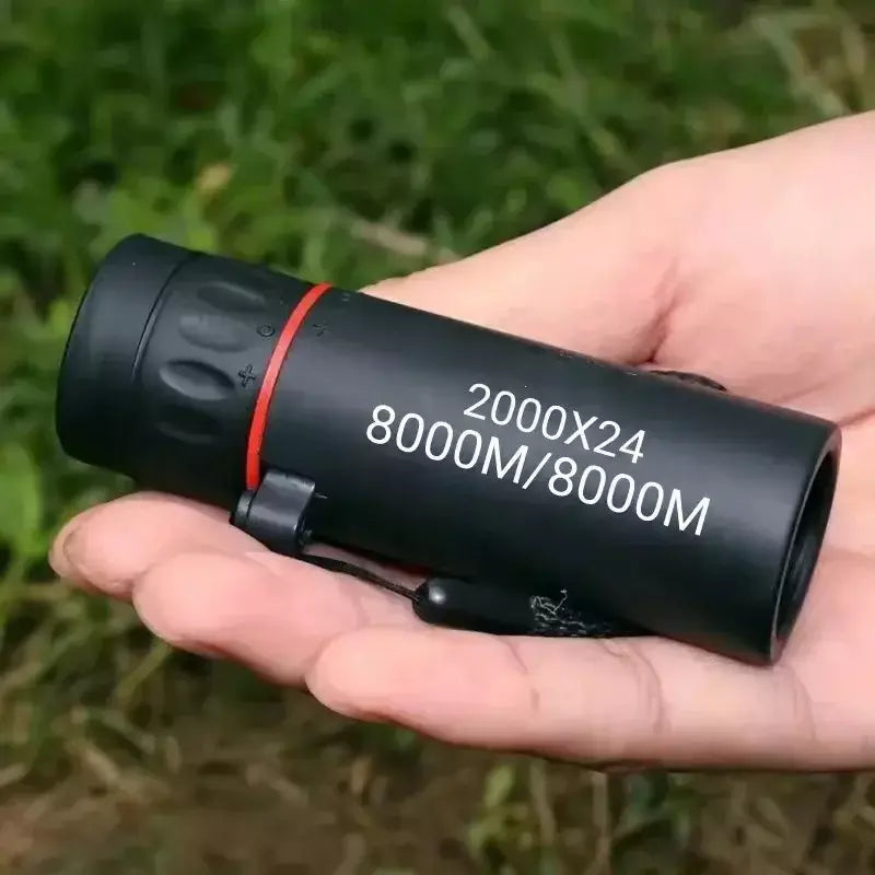 Telescópio monocular hd 2000x24, mini telescópio portátil para celular com suporte para acampamento ao ar livre, caça, observação de pássaros