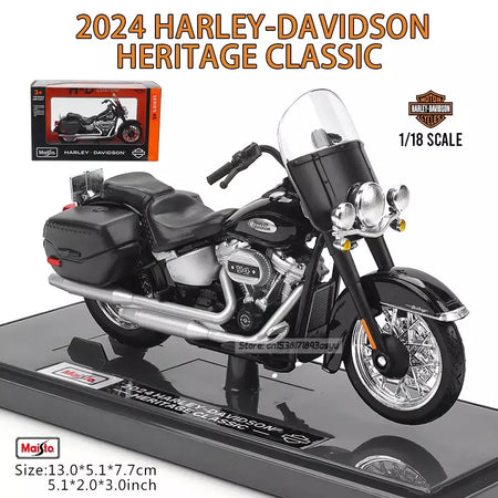 Maisto 1:18 Vários estilos 2024 Harley Davidson Heritage Classic Ultra Limited Alloy Modelo de motocicleta Coleção de carros de brinquedo