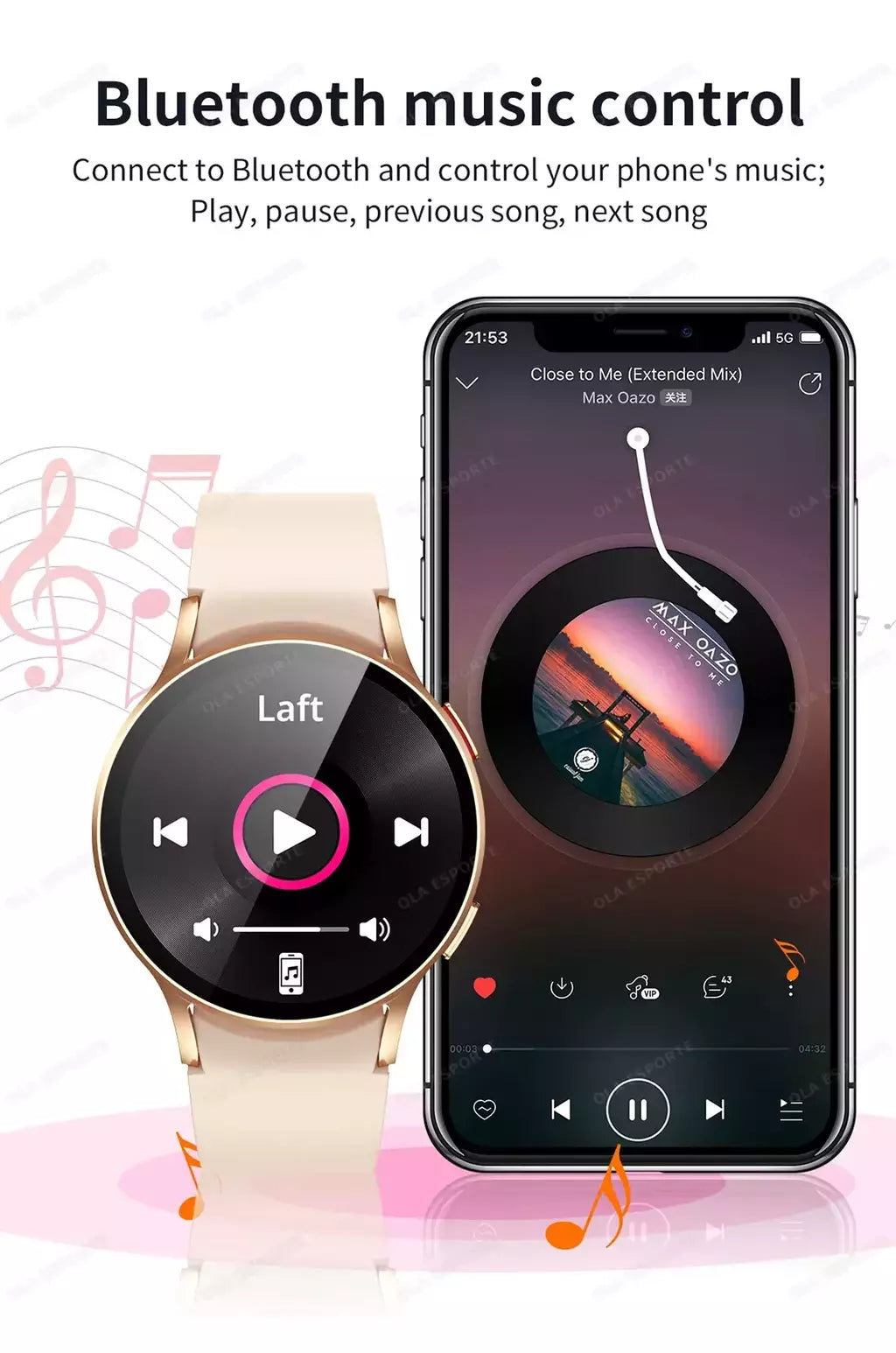 Samsung-Galaxy Smartwatch para homens e mulheres, monitoramento de saúde AMOLED, relógio impermeável, assistente de voz, chamada Bluetooth, relógio inteligente, 2022