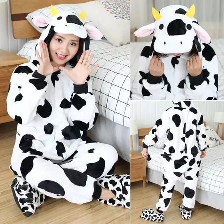 Mulheres e homens Ponto Animal Onesies, Pijama com capuz dos desenhos animados, Trajes de Halloween, Natal Onesie, adultos, Kigurumi