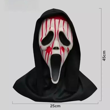 Látex grito ghostface máscara horror cabeça cheia máscara brincadeira cosplay traje filme assustador ghostface adereços decoração de casa fontes de festa