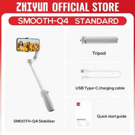 Do brasil sem taxa ZHIYUN-Suave Q4 Smartphone Gimbal, Estabilizador Portátil de 3 Eixos, Gimbals de Telefone para iPhone 15 Pro Max, Huawei, Samsung, Xiaomi, Oficial