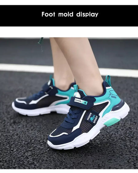 Única rede crianças sapatos meninos tênis verão respirável superfície antiderrapante meninas tênis casuais esportes correndo sapatos ao ar livre