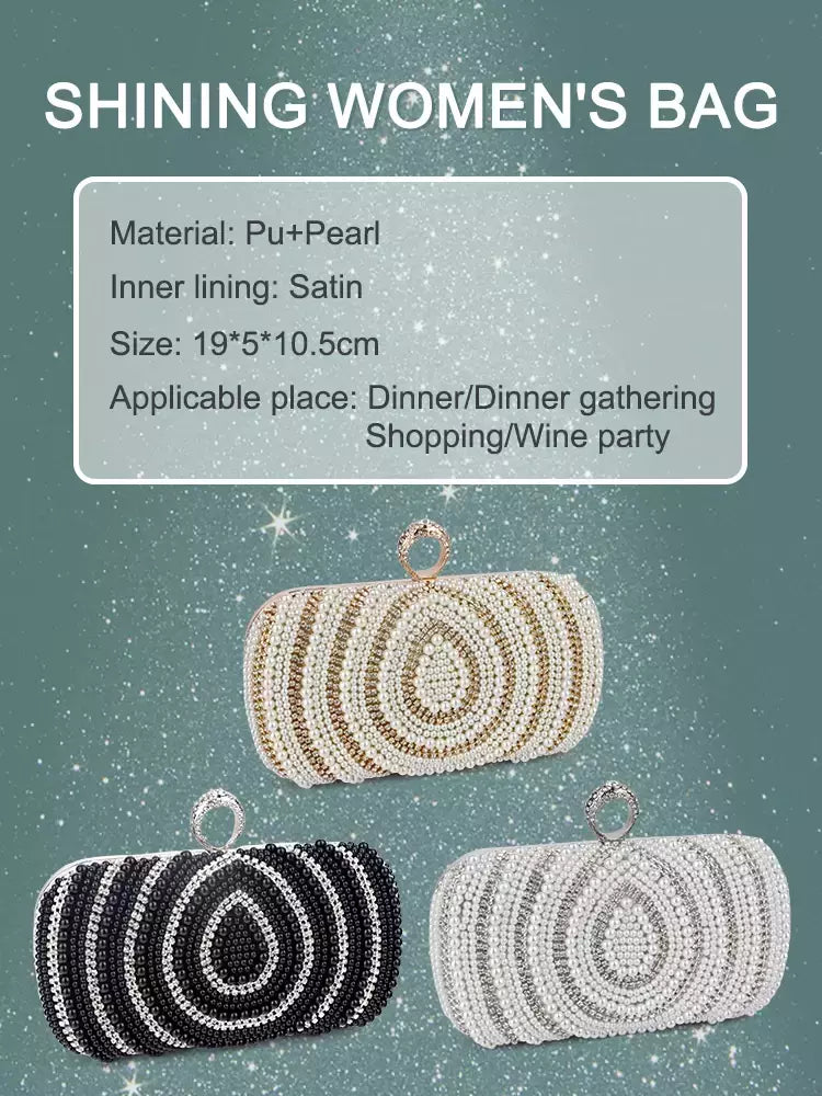 Bolsa elegante de strass para mulheres, bolsas de noite de luxo femininas, elegante bolsa pérola, festa de casamento nupcial, bolsa designer, nova