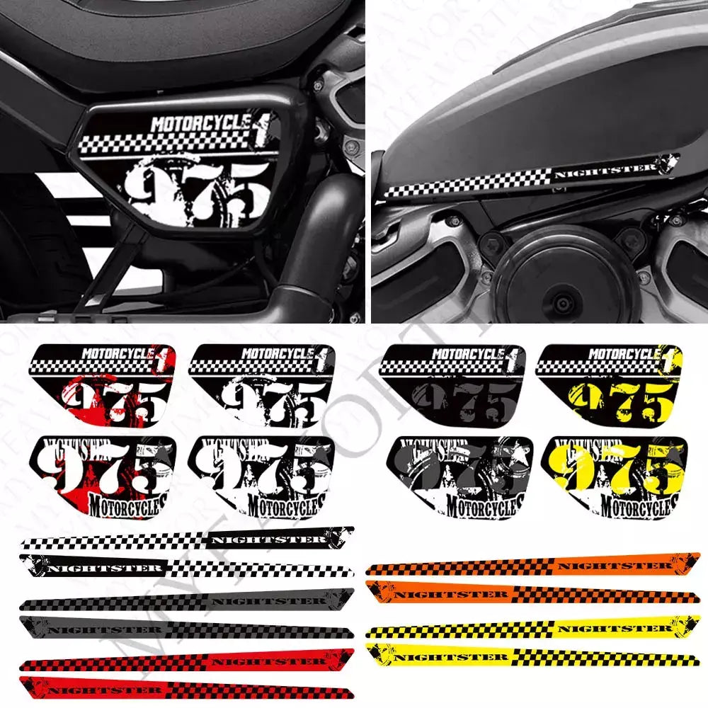 Para harley davidson nightster 975 rh975 adesivos decalques protetor tanque almofada kit joelho corpo fender escudo escape 2022-23