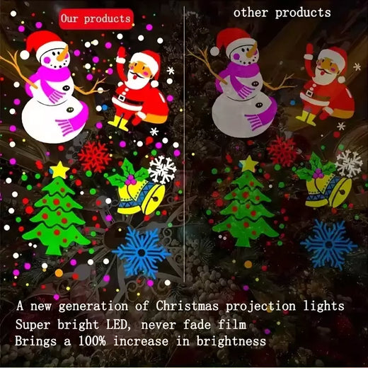 Luzes LED Do Projetor Do Floco De Neve, Lâmpada De Projeção Interior, Holofotes Giros, Dia Das Bruxas E Festival De Natal, 16 Padrões