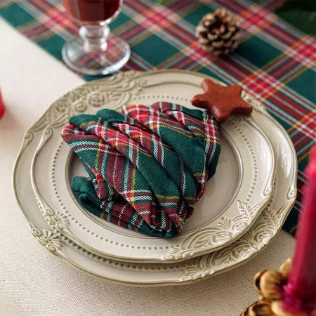 Classic Scottish Tartan Plaid Cloth Guardanapos, casa, hotel, decoração de mesa de jantar, Natal, 40x40cm, 4pcs por conjunto, 2023