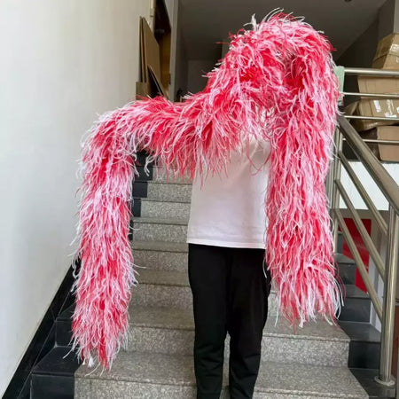 Boa de penas de avestruz arco-íris, 6/10/20 camadas, acessórios de festa fofos para mulheres, halloween, carnaval, cosplay, decoração de casamento, fantasia diy