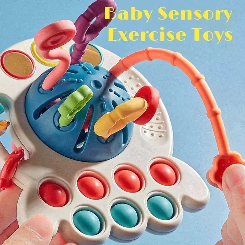 Baby Montessori Desenvolvimento Sensorial Brinquedos Educativos, Puxar Cordas, Dedo Grasp Training, Early Learning Toy, Dentição BPA Free, 1-3 Anos