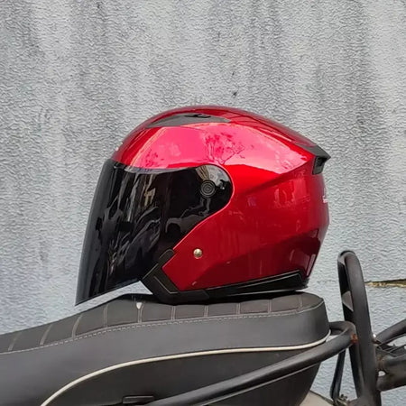 Homens motocicleta metade capacetes lente dupla scooter moto capacete casco aldeia equitação capacete de moto motocross capacetes-JIEKAI