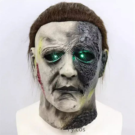 Máscara de látex masculina Michael Myers, rosto cheio, rímel, Rave Cosplay, filmes, brinquedos complicados, terror, fantasias extravagantes, máscara de terror