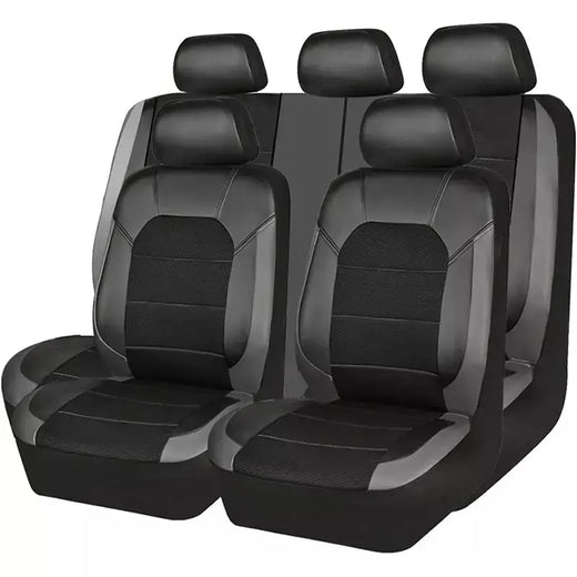 9 peças/set capa de assento de carro couro respirável tecido universal couro do plutônio almofada do assento dianteiro e traseiro assento completo proteger