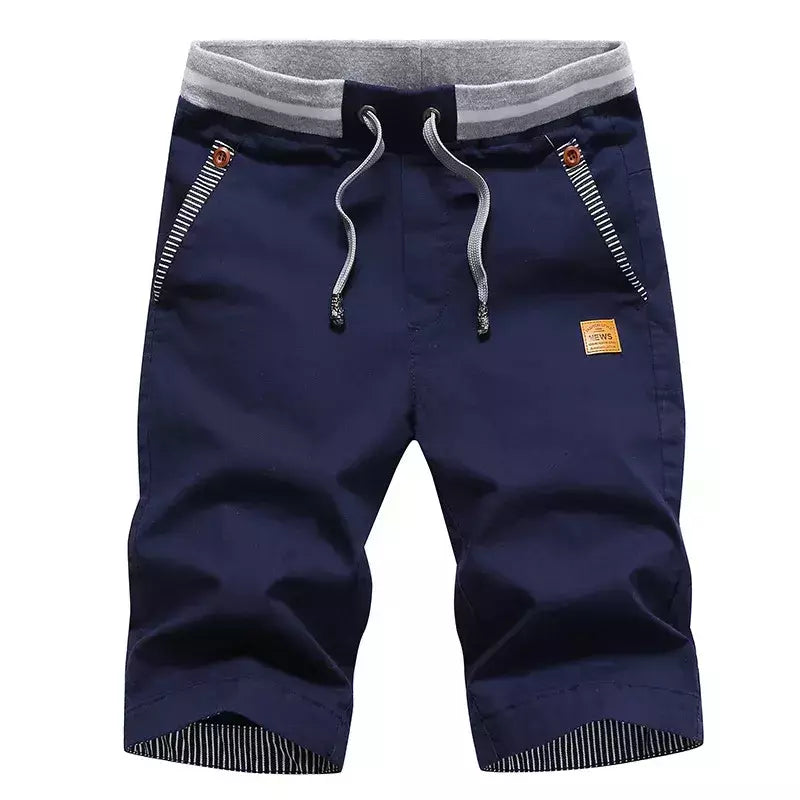 Calção de praia de algodão masculino, calça monocromática, estilo verão, novo, quente, 2024