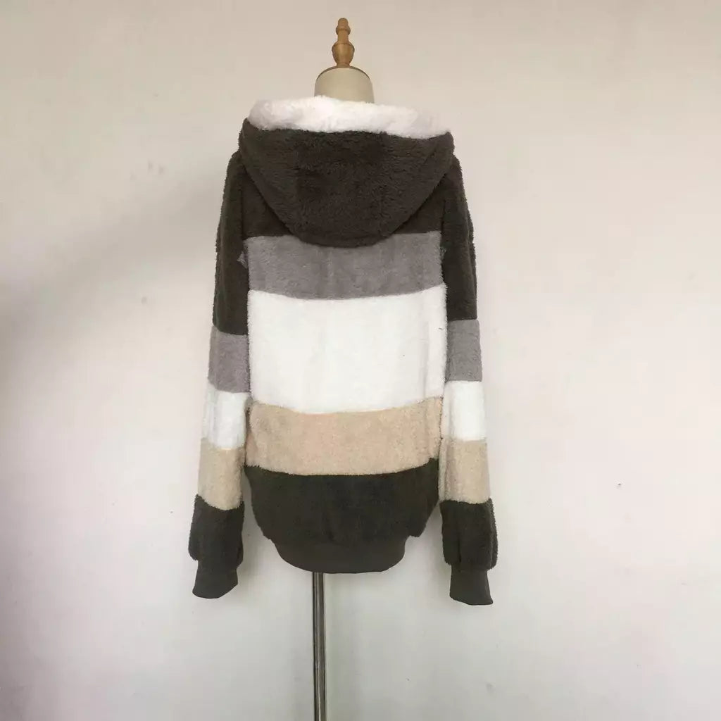 Casaco de capuz extragrande feminino com bolsos macios, streetwear quente, casaco solto, Lady Outerwear, outono, inverno, novo, 2023
