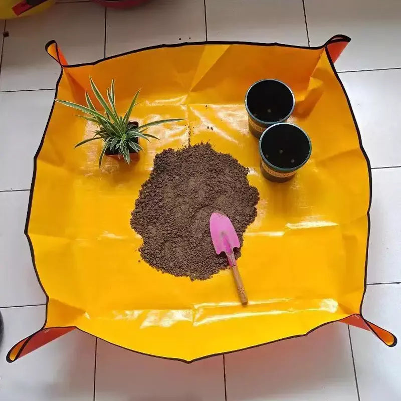 Tapete de plantio dobrável à prova d'água, tapete de jardim para vaso de flores, transplante, mistura de solo, ferramenta de poda de plantas