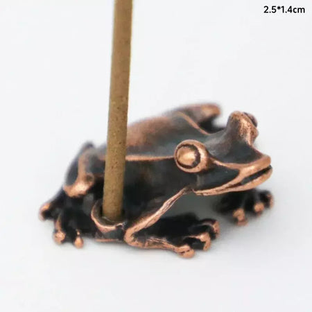 Antigo bronze meditação zen sapo estátua ornamento cobre escultura animal queimador de incenso casa decorações mesa chá animal estimação