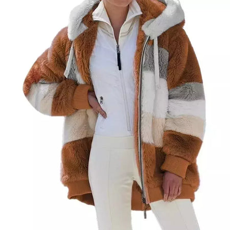 Casaco de capuz extragrande feminino com bolsos macios, streetwear quente, casaco solto, Lady Outerwear, outono, inverno, novo, 2023
