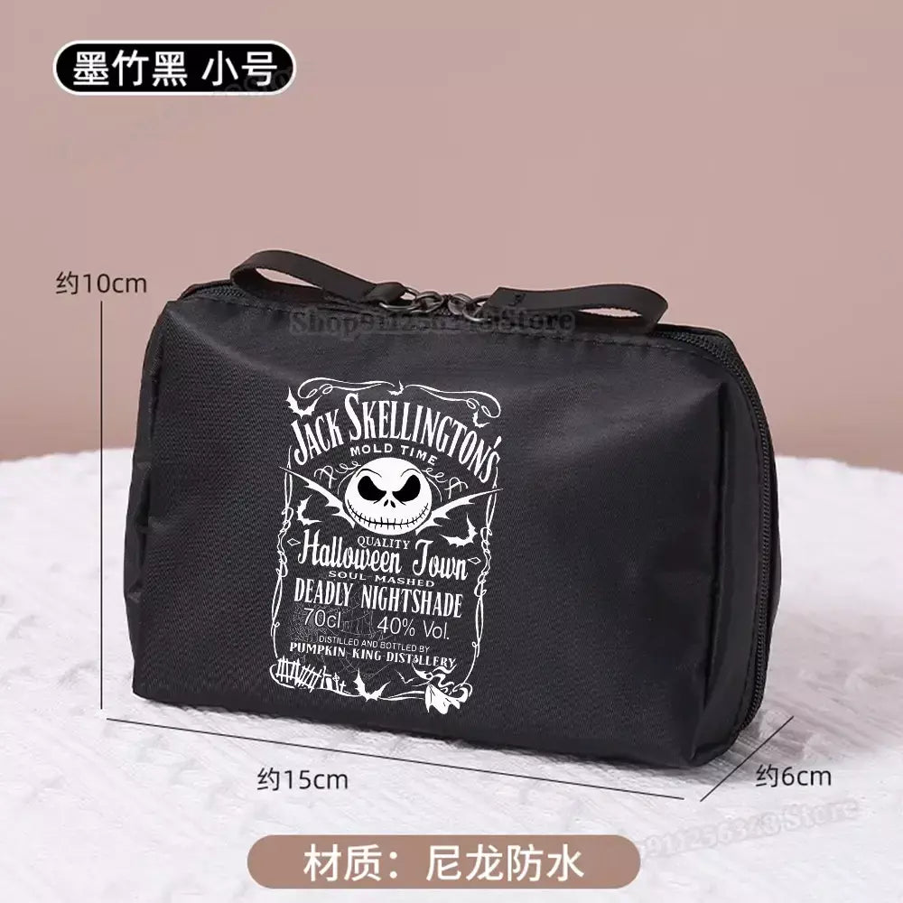 O pesadelo antes do natal saco de maquiagem figura dos desenhos animados jack skellington bolsa sacos cosméticos disney compõem casos organizadores