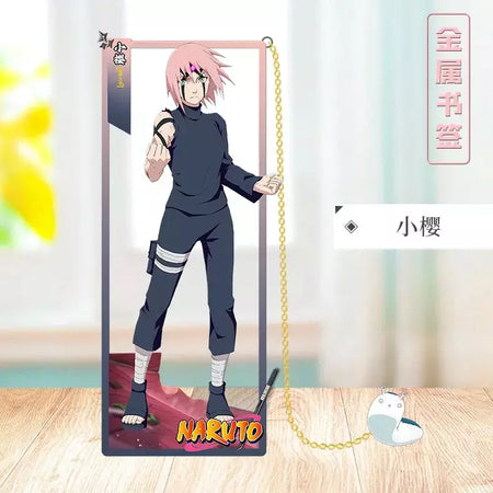 Naruto anime japonês periféricos metal artesanato marcador ornamentos de mesa colecionáveis presente de aniversário criativo para namorado menino brinquedo