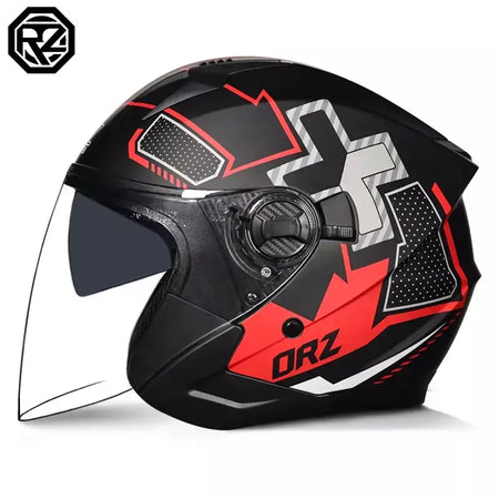 2025 mais recente capacete da motocicleta de alta qualidade metade cobrindo lente dupla cascos para motos masculino feminino casal capacetes de moto
