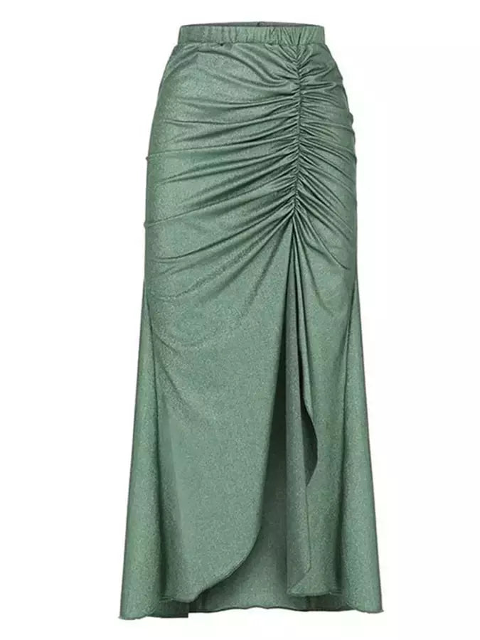 Biquíni feminino com cabeçada oca, peça única retrô elegante, cor fresca, gradiente sólido com saia elástica, moda banho, 2024