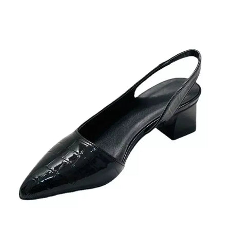 Mulheres apontou dedos bombas meados de salto grosso sandálias estilingue sapatos verão nova mulher do vintage senhora sandálias femininas chinelos sapatos