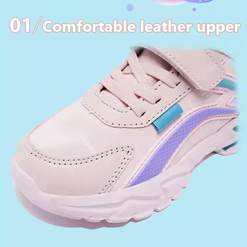 Crianças casuais rosa meninas sapatos de couro moda para 7-15y leve correndo jovens estudantes crianças esportes sapato da menina nbgaga