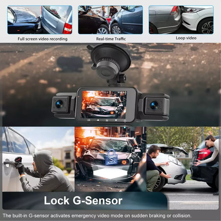 Dashcam para carros 4 canais caixa preta wifi câmera de condução fhd 1080p visão noturna gravação em loop adicionar kit de fio rígido acessórios do carro
