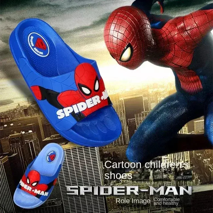 Disney crianças casa chinelos crianças dos desenhos animados spiderman meninos meninas sola macia sapatos antiderrapantes wearable em todas as estações