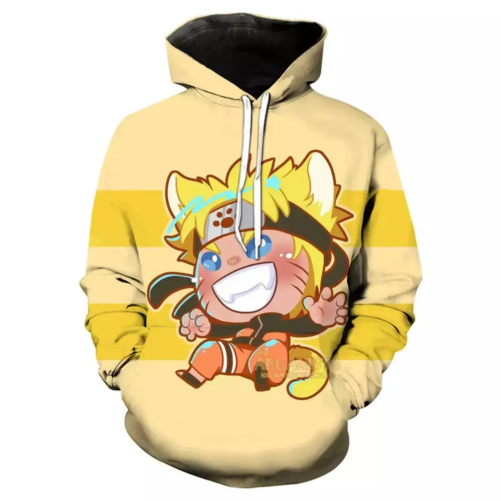 Bandai 2024 novo anime europeu e americano naruto série 3d impressão digital camisola com capuz das mulheres dos homens casual hoodie