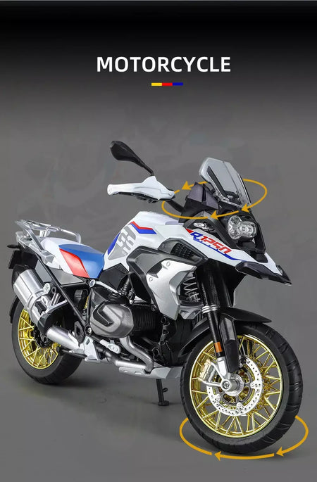 1/9 r1250 gs adv liga de corrida motocicleta diecasts rua esportes motocicleta modelo simulação com luz coleção crianças brinquedos presente
