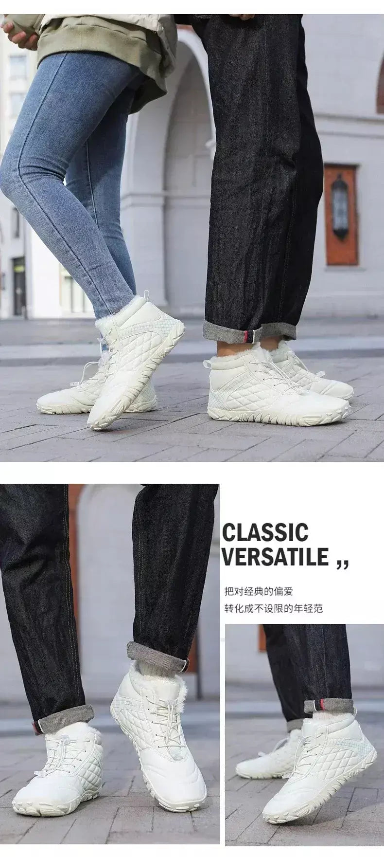 2024 novas botas de inverno para homens neve descalço mulheres ao ar livre antiderrapante pele quente tênis casuais plus size botas de tornozelo sapatos de caminhada