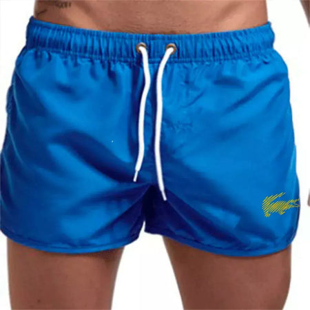 Calção de banho com cordão masculino, roupa de banho, shorts de banho, shorts respiráveis, surfe de verão, calções de praia, calças esportivas