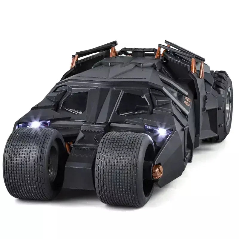 Grande escala 1:18 batmobile modelo de carro brinquedo o cavaleiro das trevas trilogia som luz deslizante spray liga veículos modelos ornamentos presentes
