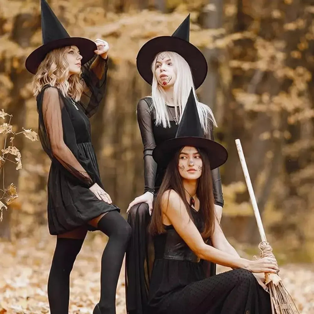 1 pçs chapéu de feiticeiro preto para crianças adultas halloween brincadeira horror festa masquerade ao ar livre bar escola decoração para casa adereços