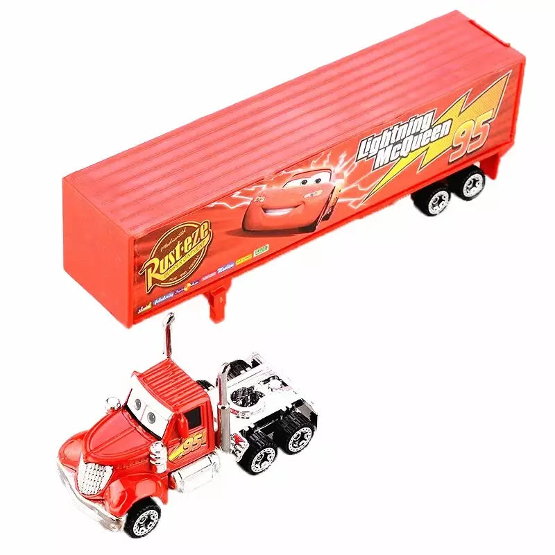 6-7 pçs disney pixar carro 3 2 1 relâmpago mcqueen caminhão mack jackson tempestade diecast metal carro de corrida dinoco racer brinquedo conjunto menino presente