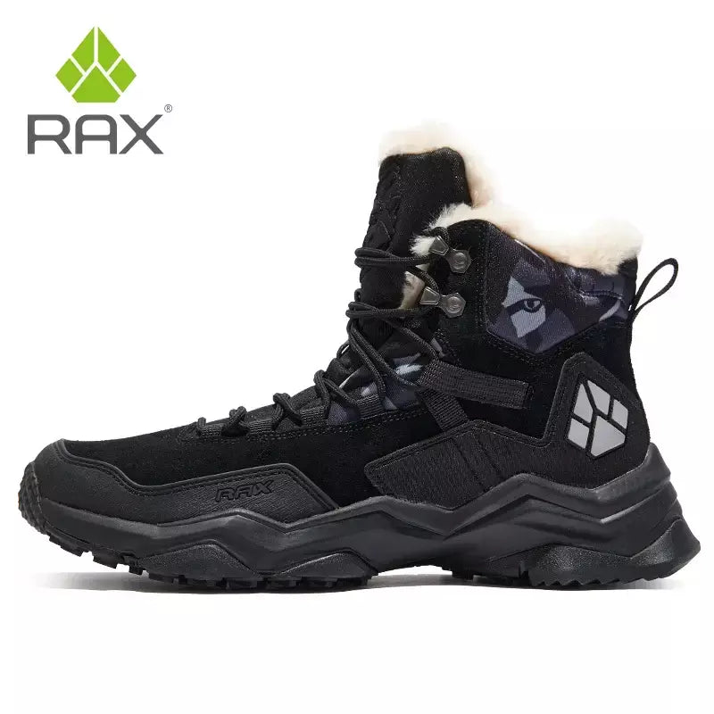 Rax à prova dwaterproof água caminhadas sapatos homens inverno ao ar livre tênis para homens botas de neve de pelúcia montanha botas de neve turismo ao ar livre sapato de corrida