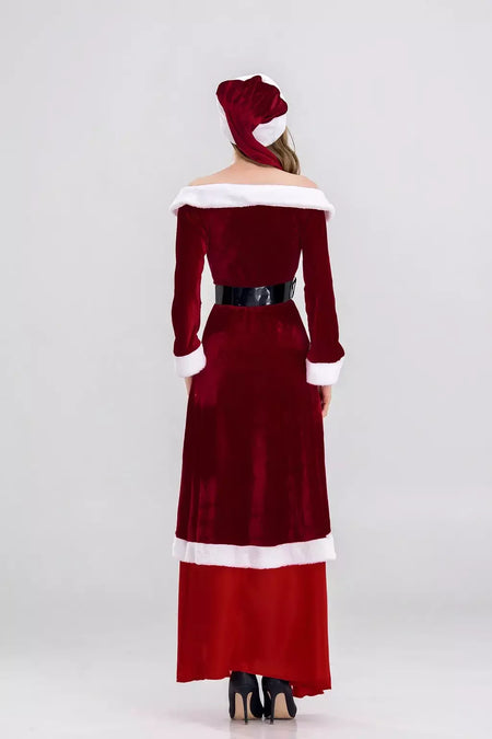 Traje de papai noel feminino masculino vestido de elfo de natal unissex roupa de festa adulto terno de natal desempenho de palco festivo role play wear