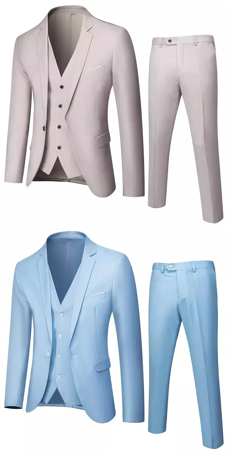 Ternos formais masculinos completos, conjuntos elegantes de blazers, roupas de casamento, calças, jaquetas, fantasias de luxo, negócios de casamento, 2 peças