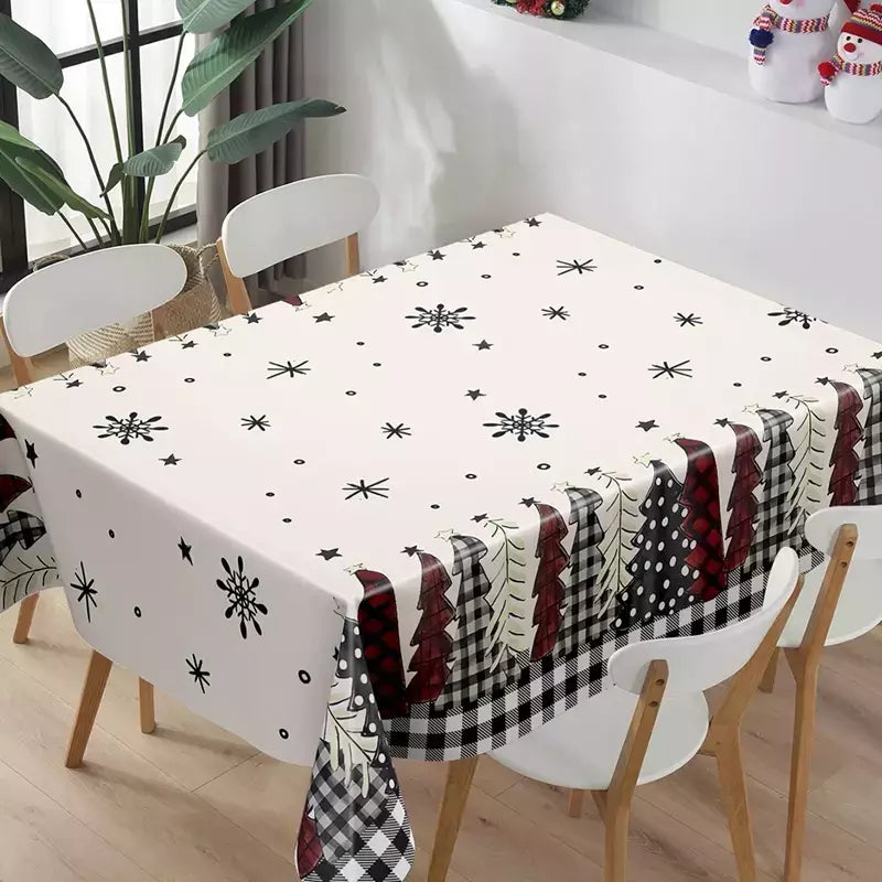 Toalha de mesa Merry Christmas Snowman para decoração de casa, toalha de mesa, inverno, ano novo, 2022, 2024